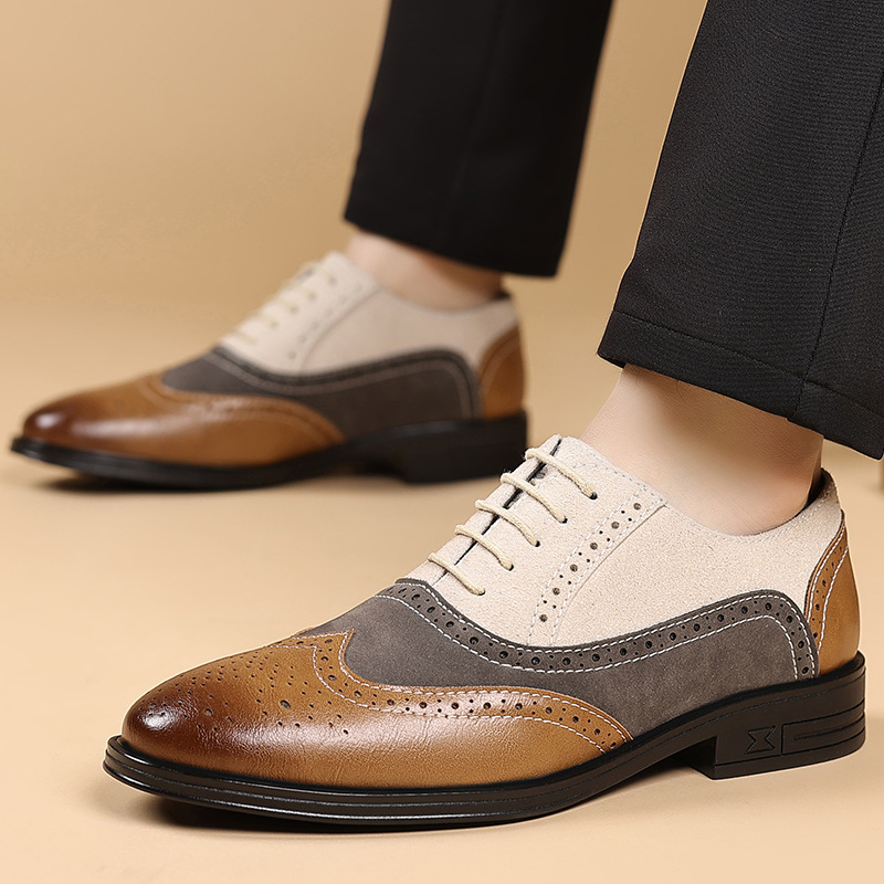 Men Shoes Boss - Lüks Erkek Elbise Ayakkabıları Retro Brogue