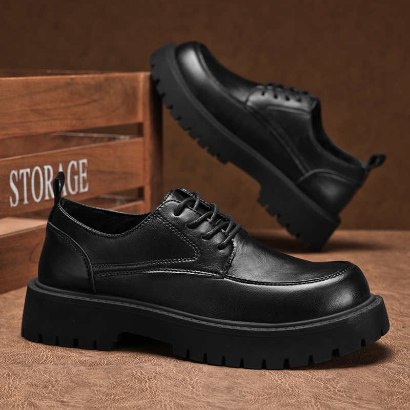 Men Shoes Expensive - Yuvarlak Burunlu Bağcıklı Spor Elbise Ayakkabıları