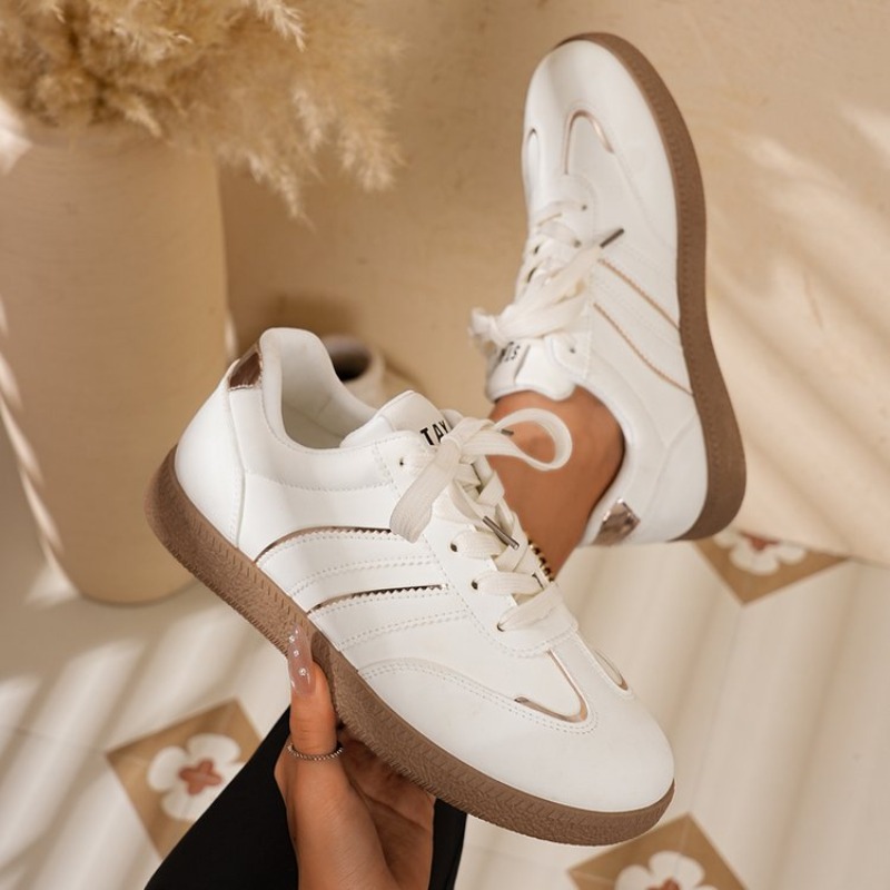 Casual Sneaker Low - Kadın Spor Ayakkabıları Yuvarlak Burun Düz