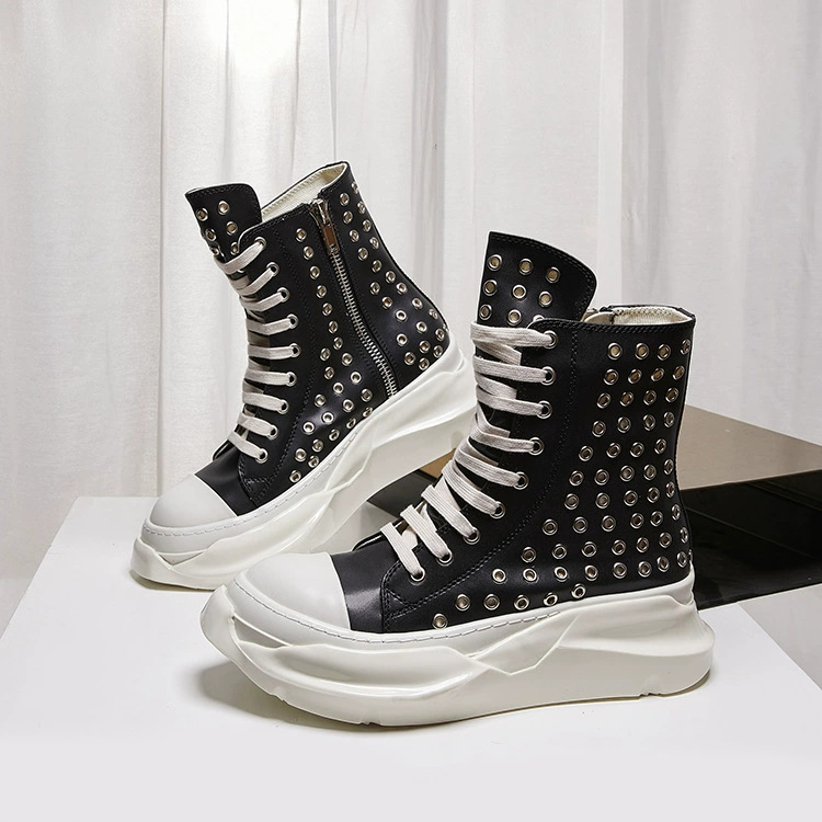 Men'S Shoes Zipper - Vintage Erkek Ayakkabıları Yüksek Bilekli Platform