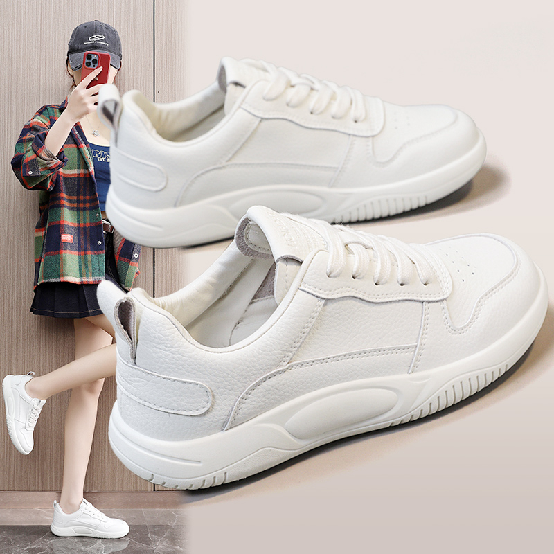 Casual Sneaker Low - Kadın Beyaz Deri Minimalist Spor Ayakkabı