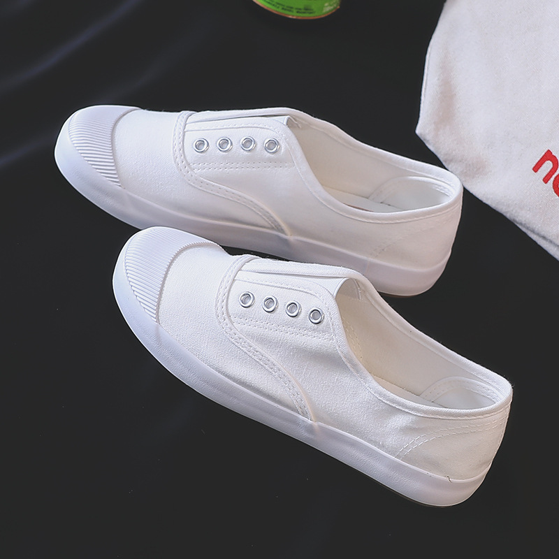 Casual Sneaker Low - Yeni Kadın Beyaz Kanvas Ayakkabılar Düşük