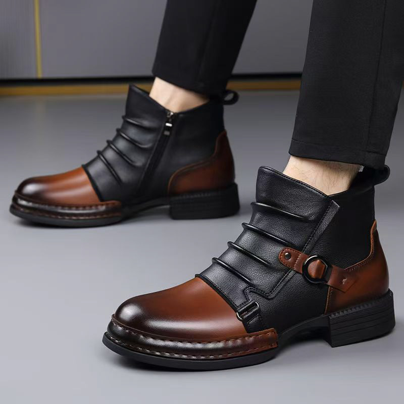 Sonbahar Kış Retro yarım çizme - Men'S Shoes Zipper incelemesi ve fiyatı