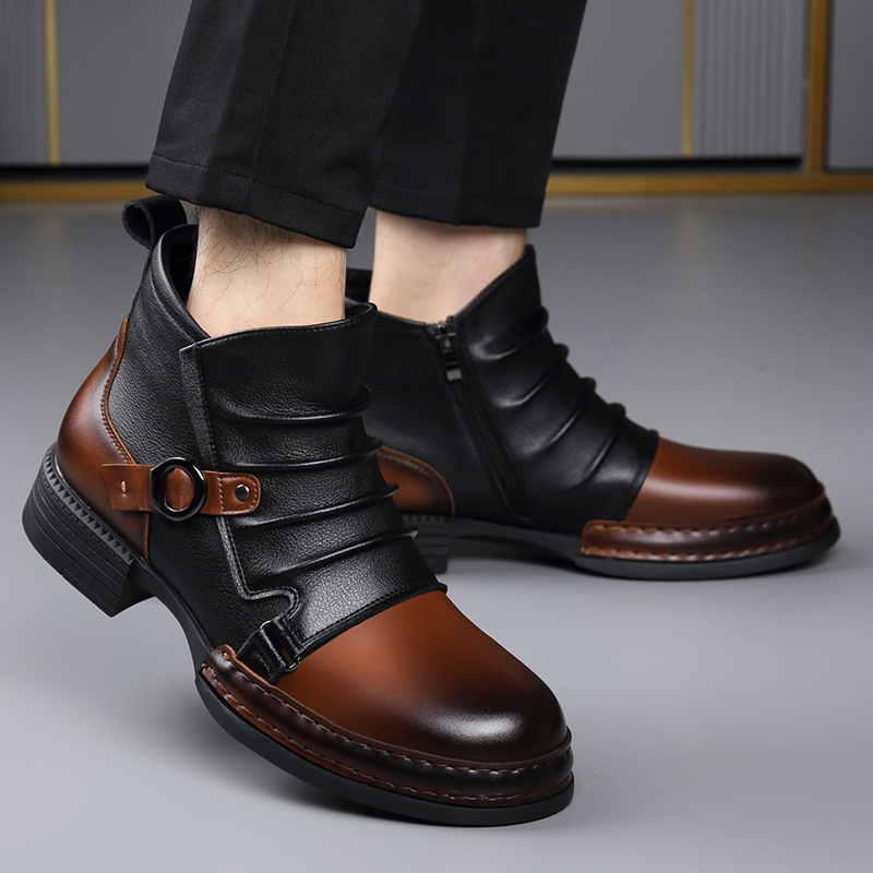 Sonbahar Kış Retro yarım çizme - Men'S Shoes Zipper incelemesi ve fiyatı