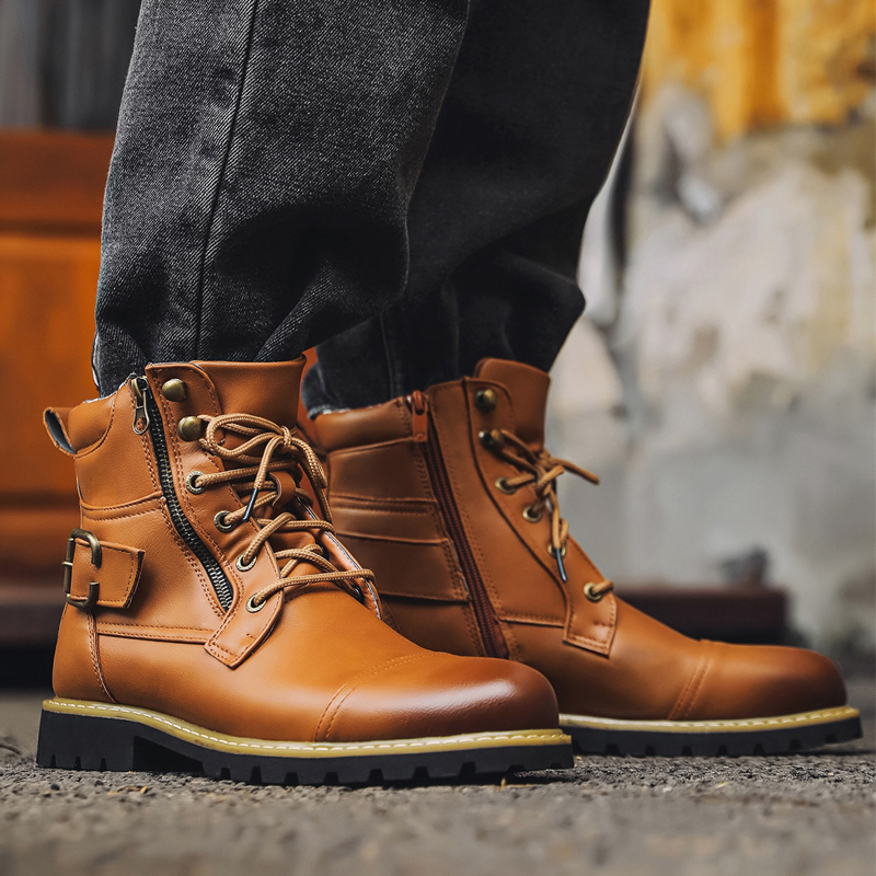Kaliteli Erkek Deri Çizmeler M - Men'S Shoes Zipper incelemesi ve fiyatı
