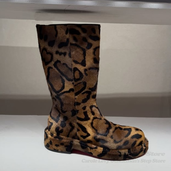 Kahverengi Süet Leopar Desenli - Men'S Shoes Zipper incelemesi ve fiyatı